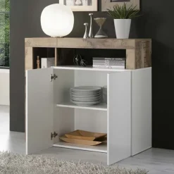 Madia 108x93h cm 2 ante moderna bianco lucido pero Invictus