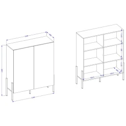 Madia 110x135h cm 2 ante moderna bianco Simple