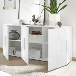 Madia 181x84h cm 3 ante moderna bianco laccato lucido Obsession