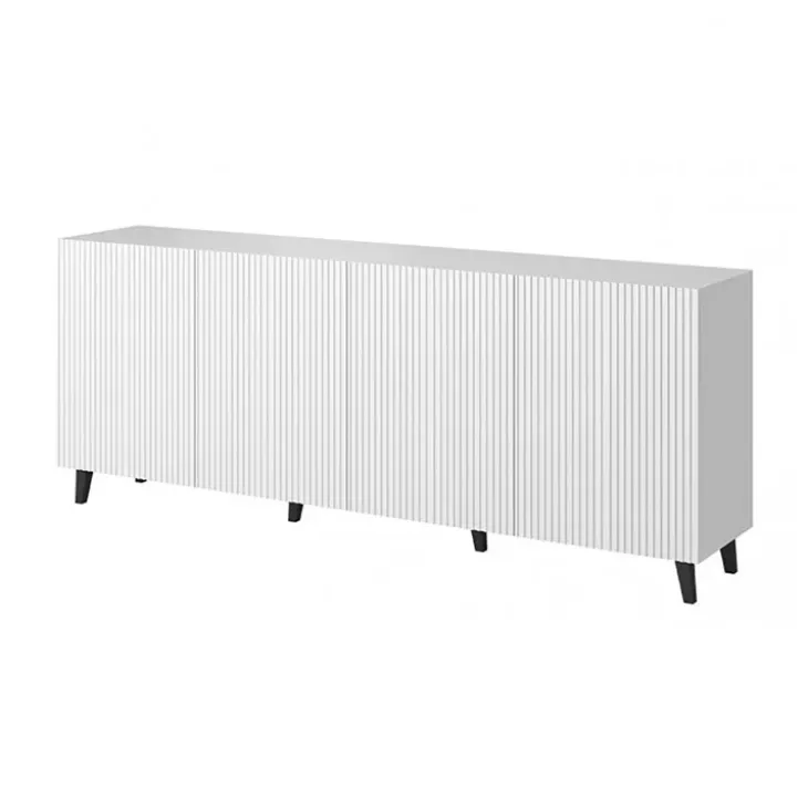 Madia 201x83h cm 4 ante moderna cannettato bianco Essence