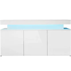 Madia 160x83h cm 3 ante moderna con led bianco Lumus