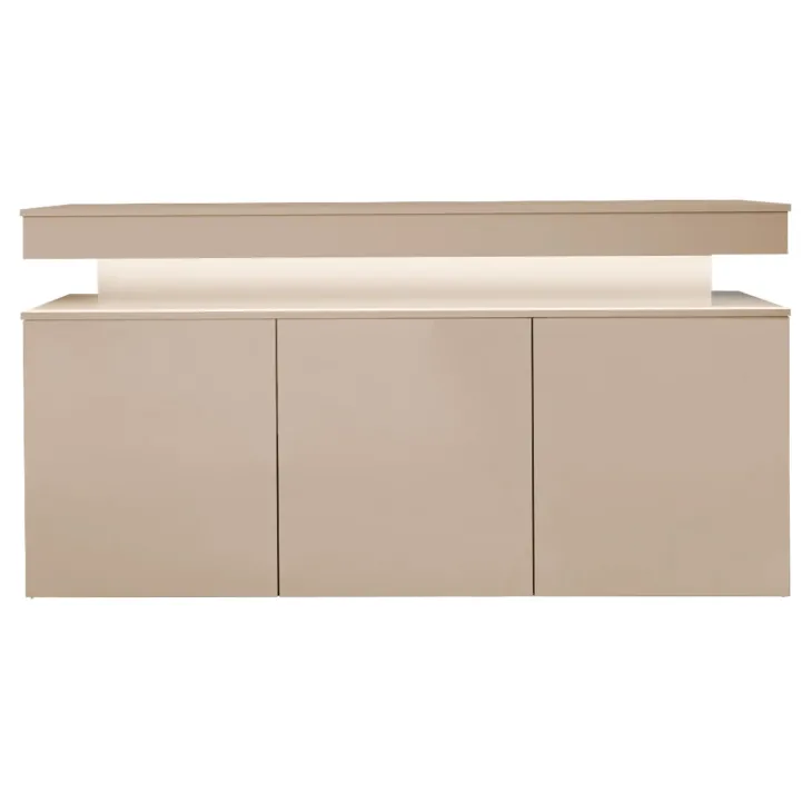 Madia 160x83h cm 3 ante moderna con led beige cashmere Lumus