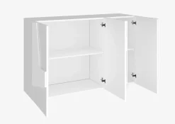 Madia 120x86h cm 3 ante moderna decorate bianco lucido Zenzero