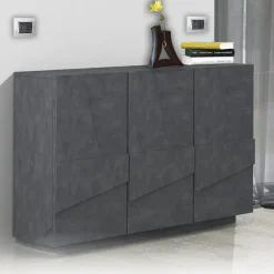 Madia 120x86h cm 3 ante moderna decorate ossido Zenzero