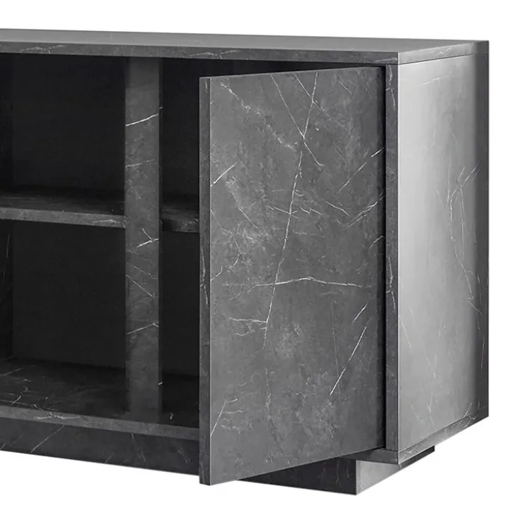 Madia 180x79h cm 4 ante moderna effetto marmo nero Viking