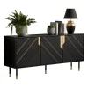 Madia 154x72h cm 3 ante moderna nero oro Golden