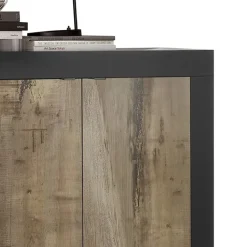 Madia 207x86h cm 4 ante moderna nero pero Eternity