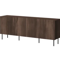 Madia 201x81h cm 4 ante moderna noce cannettato Gabiot