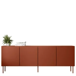 Madia 200x76h cm 4 ante moderna rosso mattone Maya