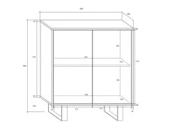 Madia 80x90h cm 2 ante moderna rovere bianco lucido Kelli Gihome®