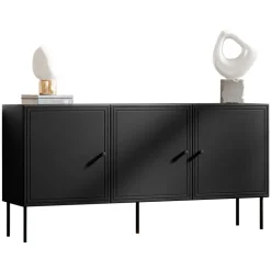 Madia 151x75h cm 3 ante nero opaco Stark
