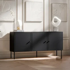 Madia 151x75h cm 3 ante nero opaco Stark
