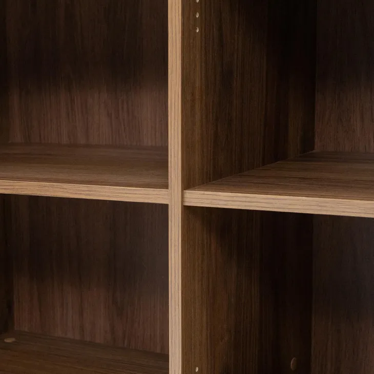 Madia 144x78h cm 3 ante 3 ripiani piano effetto marmo nero noce Caliva