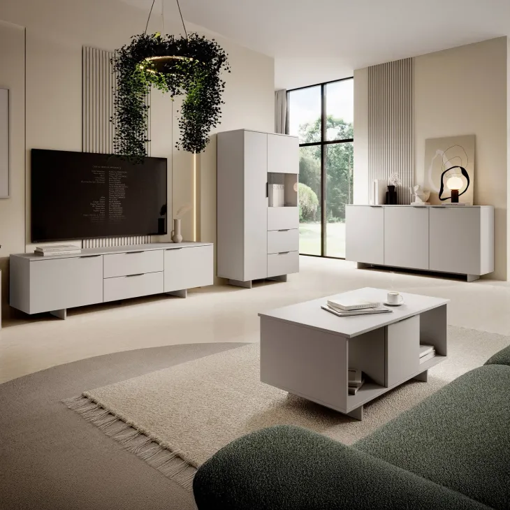 Madia 180x90h cm 3 ante soggiorno beige cashmere Stone
