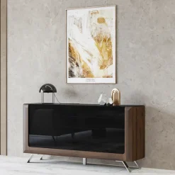 Madia 160x81h cm 2 ante soggiorno noce nero lucido Jumbo
