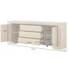 Madia 225x90h cm 3 cassetti 2 ante rovere Écarté