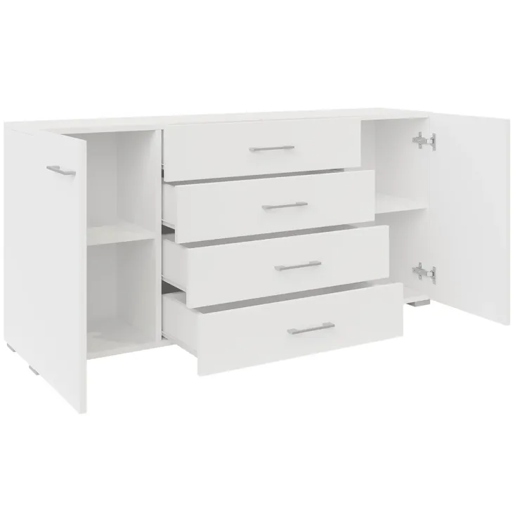 Madia 156x74h cm 4 cassetti design moderno bianco Pastello