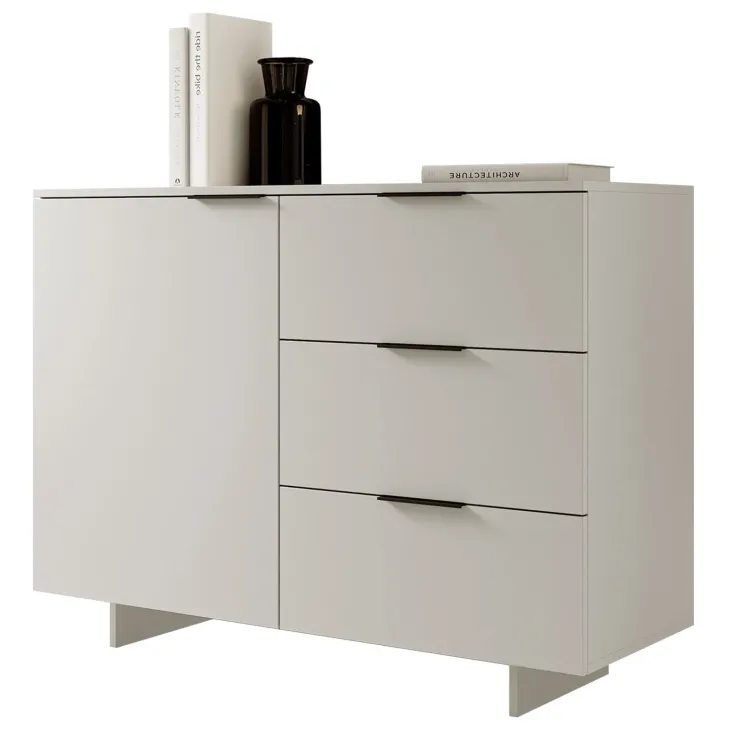 Madia 120x90h cm 3 cassetti soggiorno beige cashmere Stone