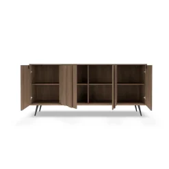 Madia 183x83h cm con led 4 ante soggiorno noce Bois