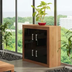 Madia 90x100h cm moderna noce nero lucido Ester Gihome®