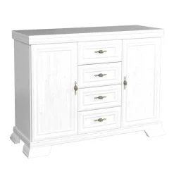 Madia 128x97h cm shabby 2 ante 4 cassetti bianco frassinato Kelly