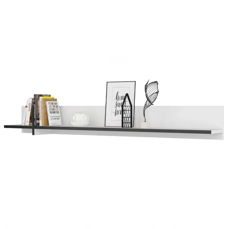 Mensola a muro 180x23h cm moderna bianco Lolla