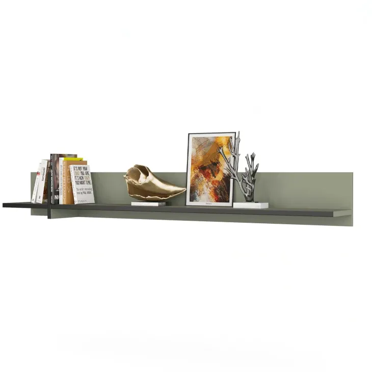Mensola a muro 180x23h cm moderna verde Lolla
