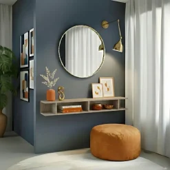 Mensola reversibile 138x19h cm con vani a vista tortora Sunset
