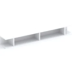 Mensola reversibile 138x19h cm con vani a vista bianco lucido Sunset