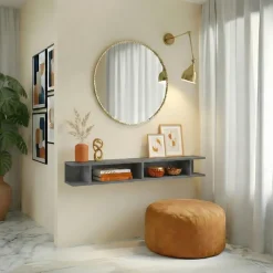 Mensola reversibile 138x19h cm con vani a vista antracite Sunset