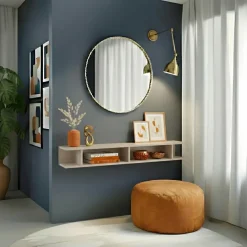Mensola reversibile 138x19h cm con vani a vista beige Sunset