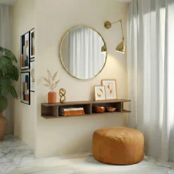 Mensola reversibile 138x19h cm con vani a vista rovere scuro Sunset