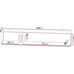 Mensola 110x22 cm antracite beige Essenzia