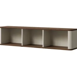 Mensola 130x30 cm 3 vani a giorno beige cashmere noce Arden