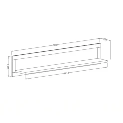 Mensola 177x32h cm a muro moderna beige Texel