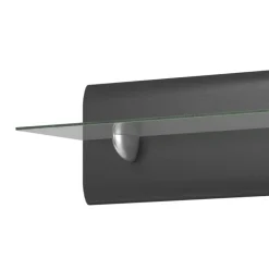 Mensola 120x22h cm da parete antracite lucido acciaio cromato Gordon