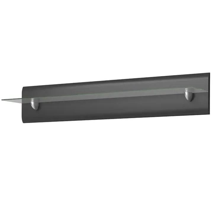 Mensola 120x22h cm da parete antracite lucido acciaio cromato Gordon