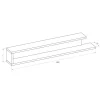 Mensola 180x28h cm da parete moderna bianco lucido rovere Aria