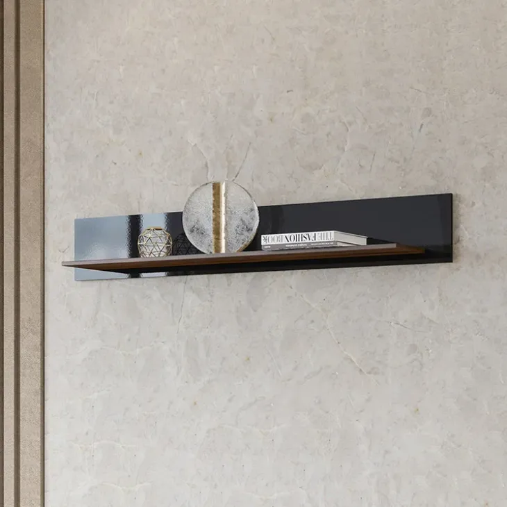 Mensola 160x24h cm da parete noce nero lucido Jumbo