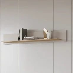Mensola 160x24h cm da parete rovere tortora lucido Jumbo