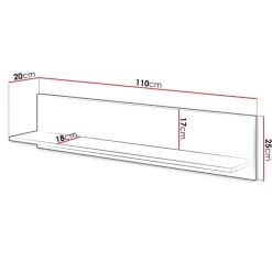 Mensola 110x25h cm da parete rovere nero Duble