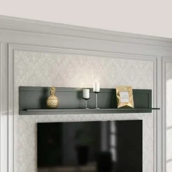 Mensola 177x32h cm da parete soggiorno verde scuro Texel