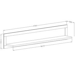 Mensola 177x32h cm da parete soggiorno verde scuro Texel