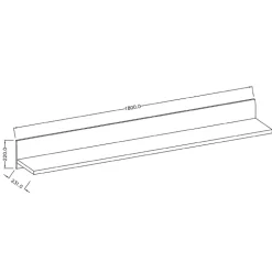 Mensola 180x22h cm da parete soggiorno moderna rovere Maiorca