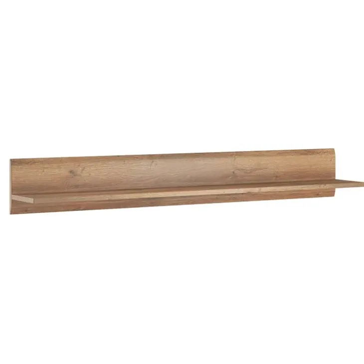 Mensola 160x22h cm moderna da parete soggiorno rovere nero Maiorca