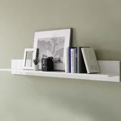 Mensola 138x17h cm moderna soggiorno bianco lucido Spirit