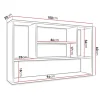 Mensola 100x60h cm pensile a muro design moderno bianco Leira