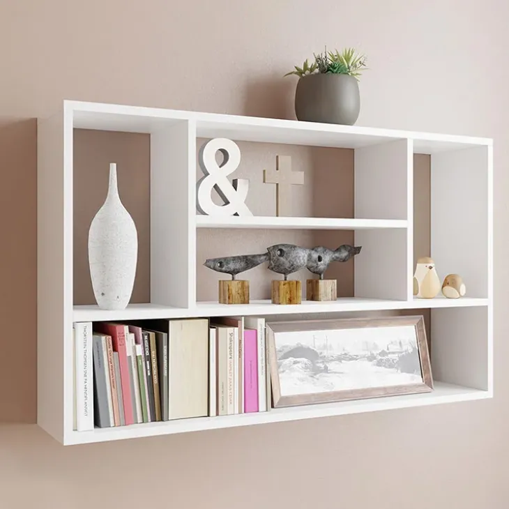 Mensola 100x60h cm pensile a muro design moderno bianco Leira