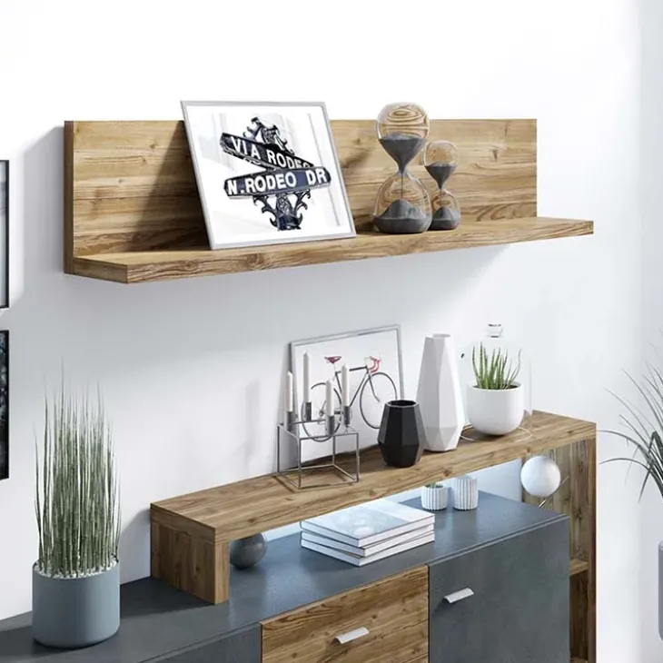 Mensola 150x32h cm per parete attrezzata noce Megan Gihome®