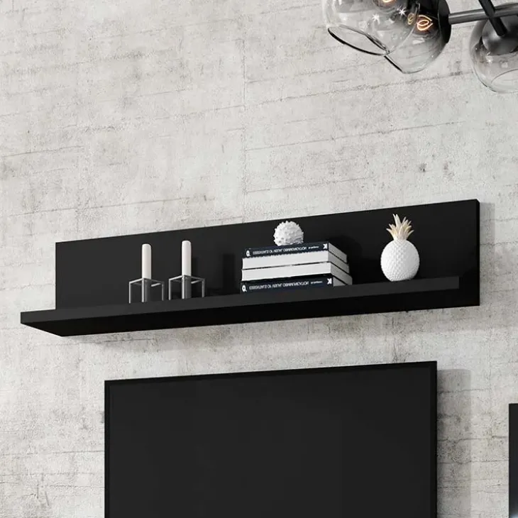 Mensola 150x32h cm per parete attrezzata nero opaco Megan Gihome®